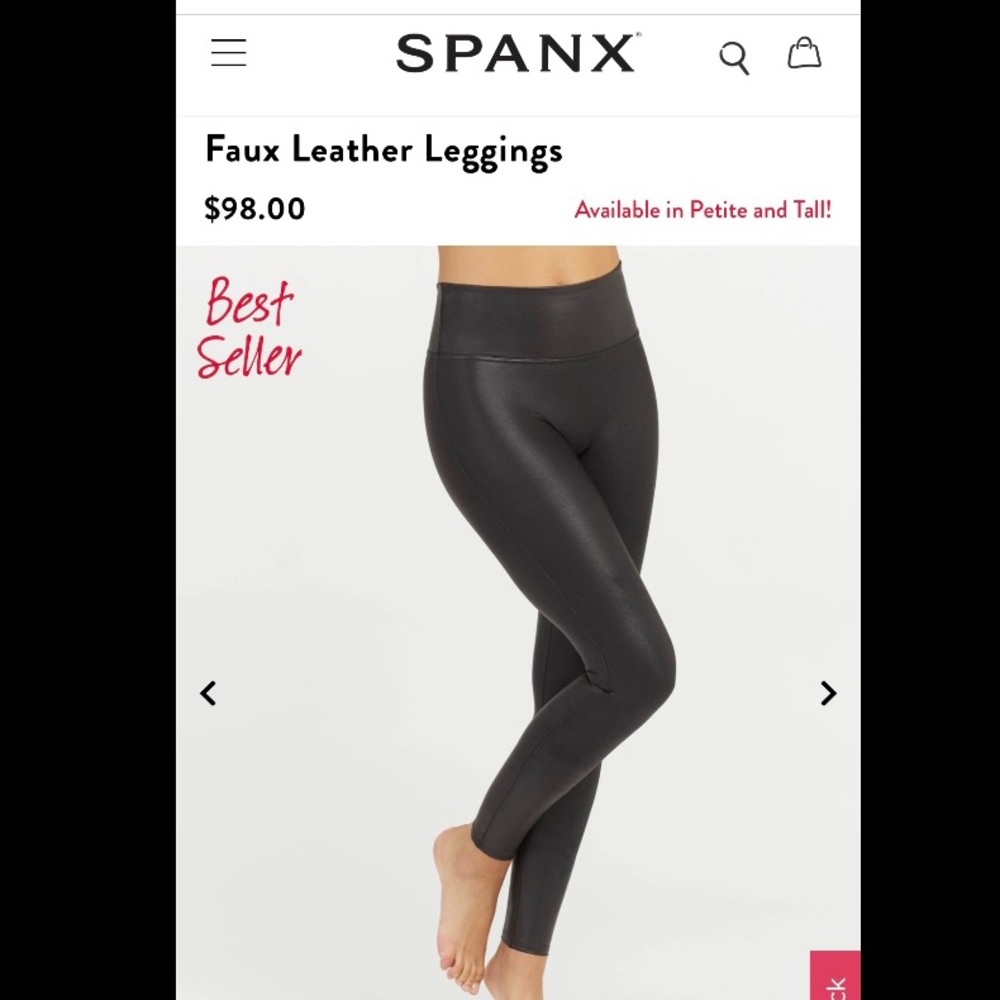 Spanx Leather Leggings NWOT size S